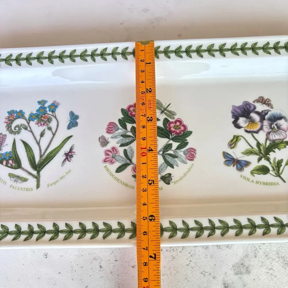 Portmeirion Botanic Garden Rectangular Serving Tray 14” Dish NOS Never Used